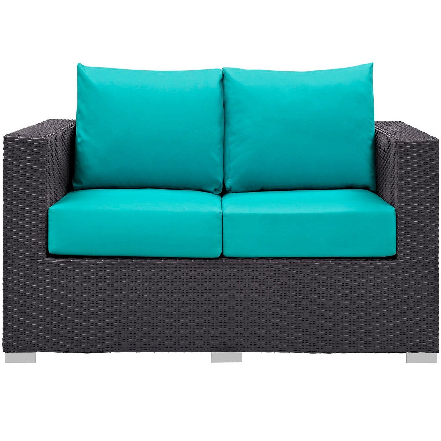 Convene Outdoor Patio Loveseat in Espresso Turquoise by Modway (EEI-1907) Loveseat Modway 