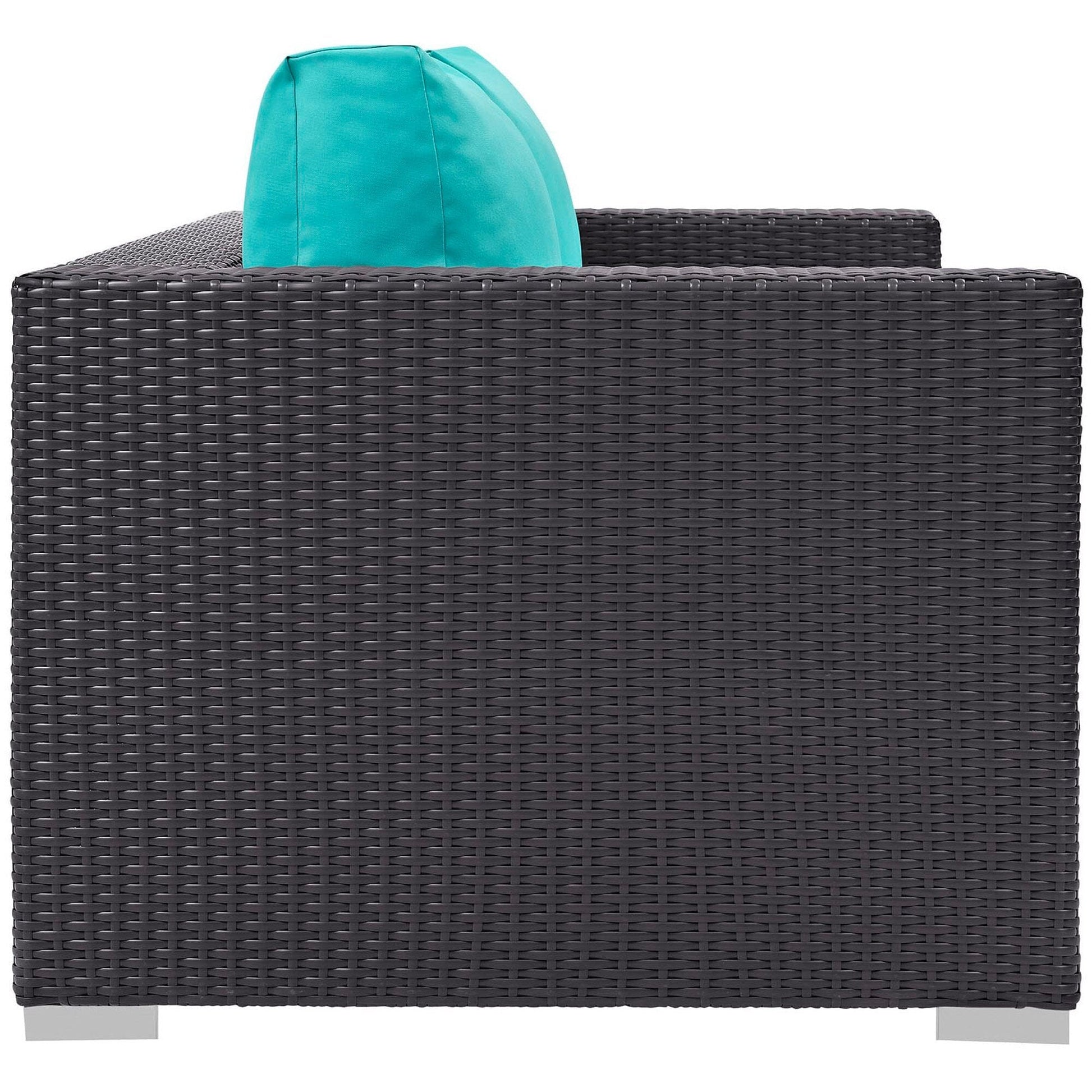 Convene Outdoor Patio Loveseat in Espresso Turquoise by Modway (EEI-1907) Loveseat Modway 