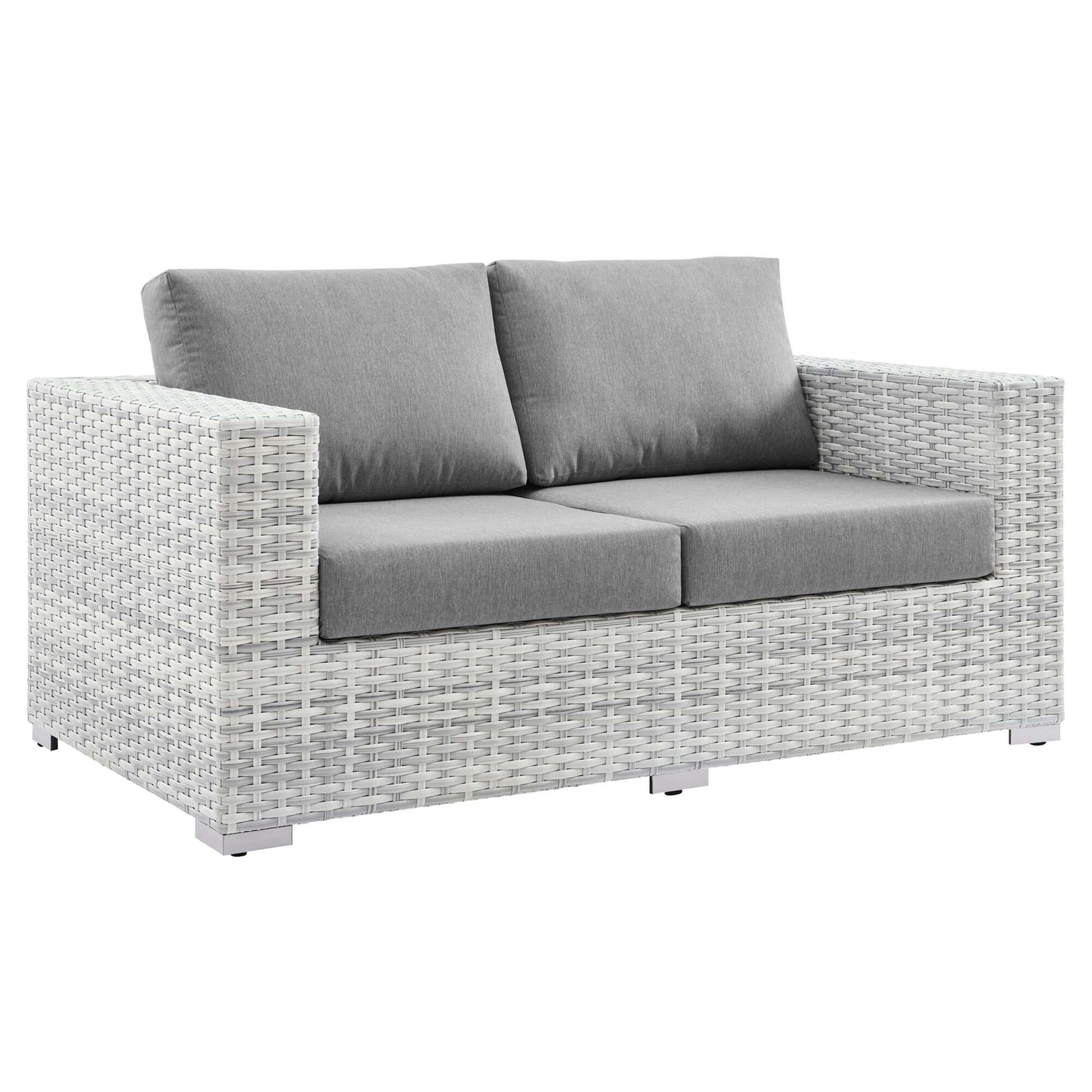 Convene Outdoor Patio Loveseat in Light Gray Gray by Modway (EEI-4306) Loveseat Modway 