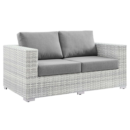 Convene Outdoor Patio Loveseat in Light Gray Gray by Modway (EEI-4306) Loveseat Modway 