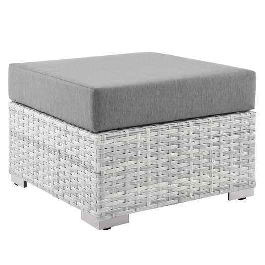 Convene Outdoor Patio Ottoman in Light Gray Gray by Modway (EEI-4301) Ottoman Modway 