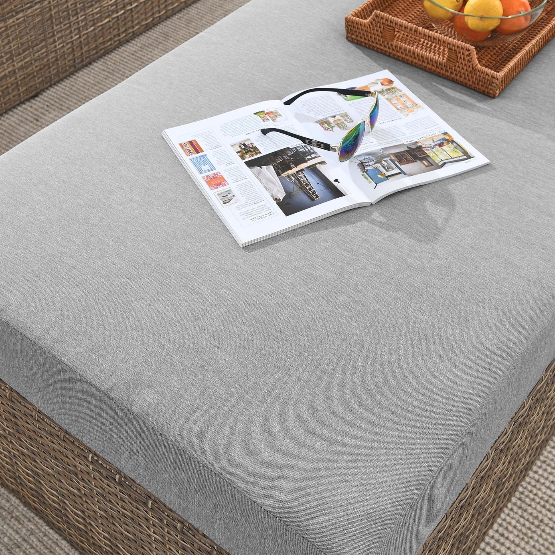 Convene Outdoor Patio Rectangle Ottoman in Cappuccino Gray by Modway (EEI-6248) Ottoman Modway 