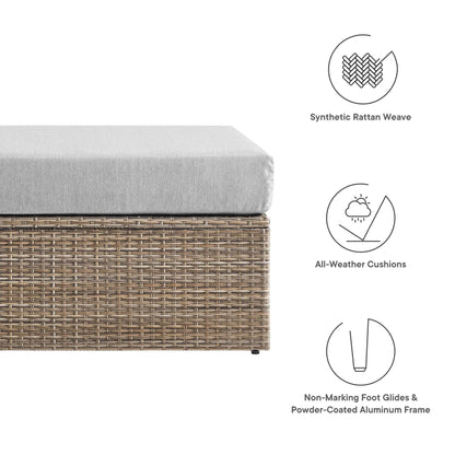 Convene Outdoor Patio Rectangle Ottoman in Cappuccino Gray by Modway (EEI-6248) Ottoman Modway 