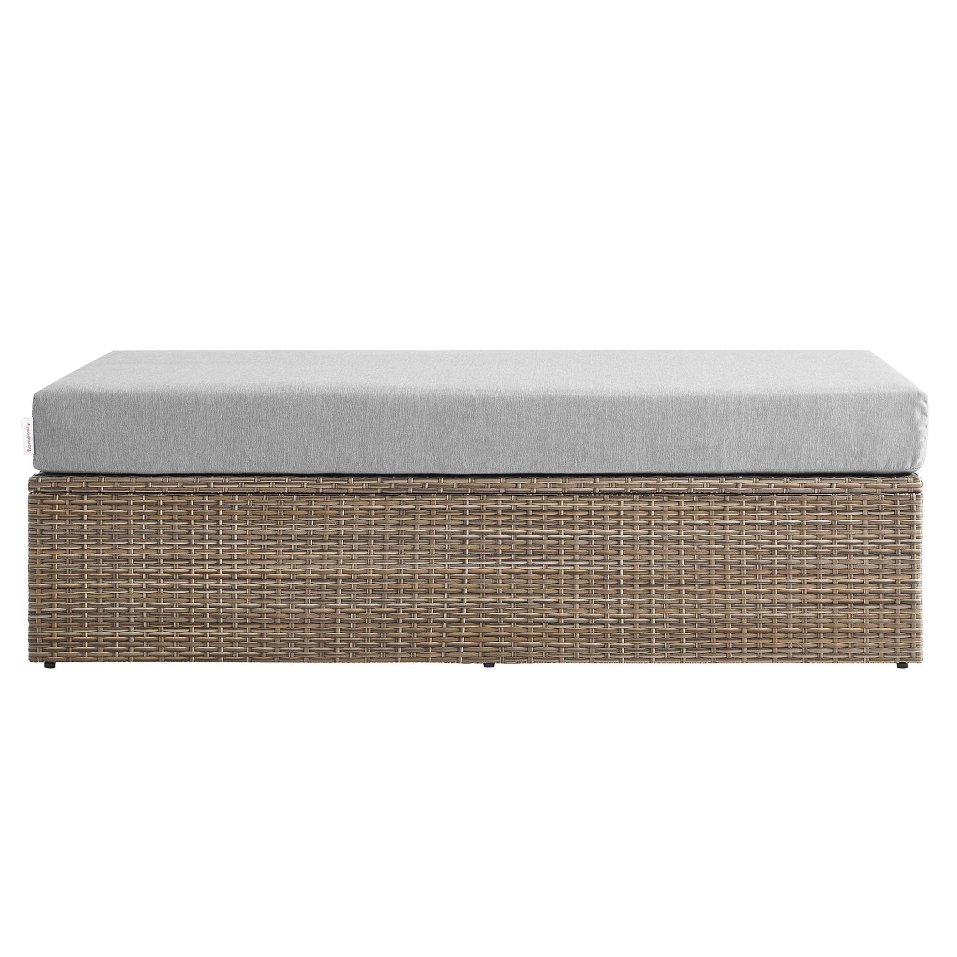 Convene Outdoor Patio Rectangle Ottoman in Cappuccino Gray by Modway (EEI-6248) Ottoman Modway 