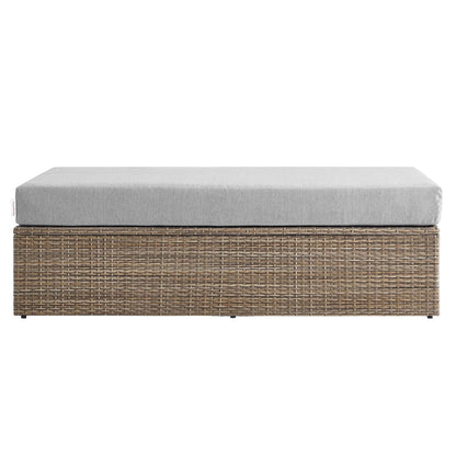 Convene Outdoor Patio Rectangle Ottoman in Cappuccino Gray by Modway (EEI-6248) Ottoman Modway 