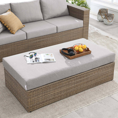 Convene Outdoor Patio Rectangle Ottoman in Cappuccino Gray by Modway (EEI-6248) Ottoman Modway 