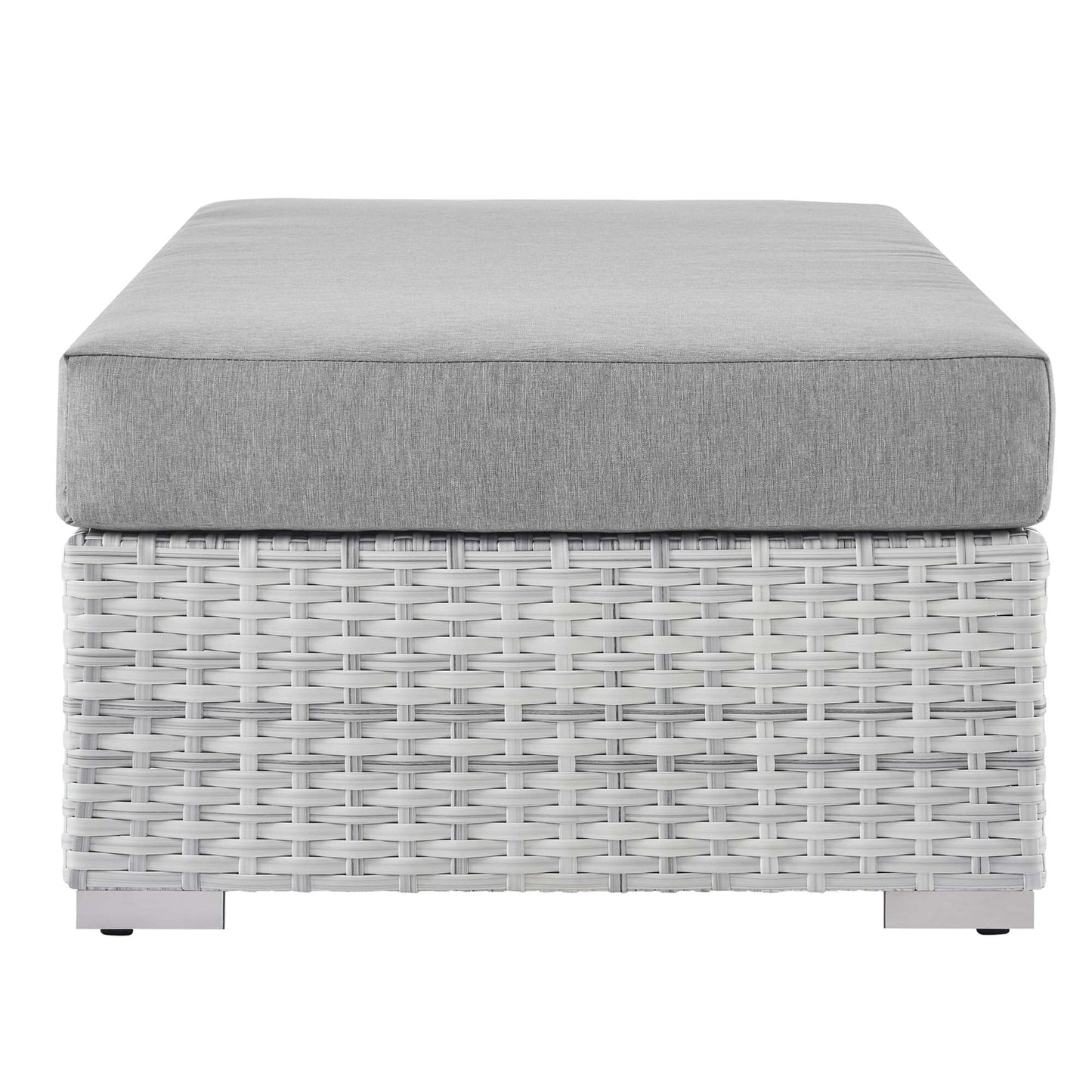 Convene Outdoor Patio Rectangular Ottoman in Light Gray Gray by Modway (EEI-4308) Ottoman Modway 