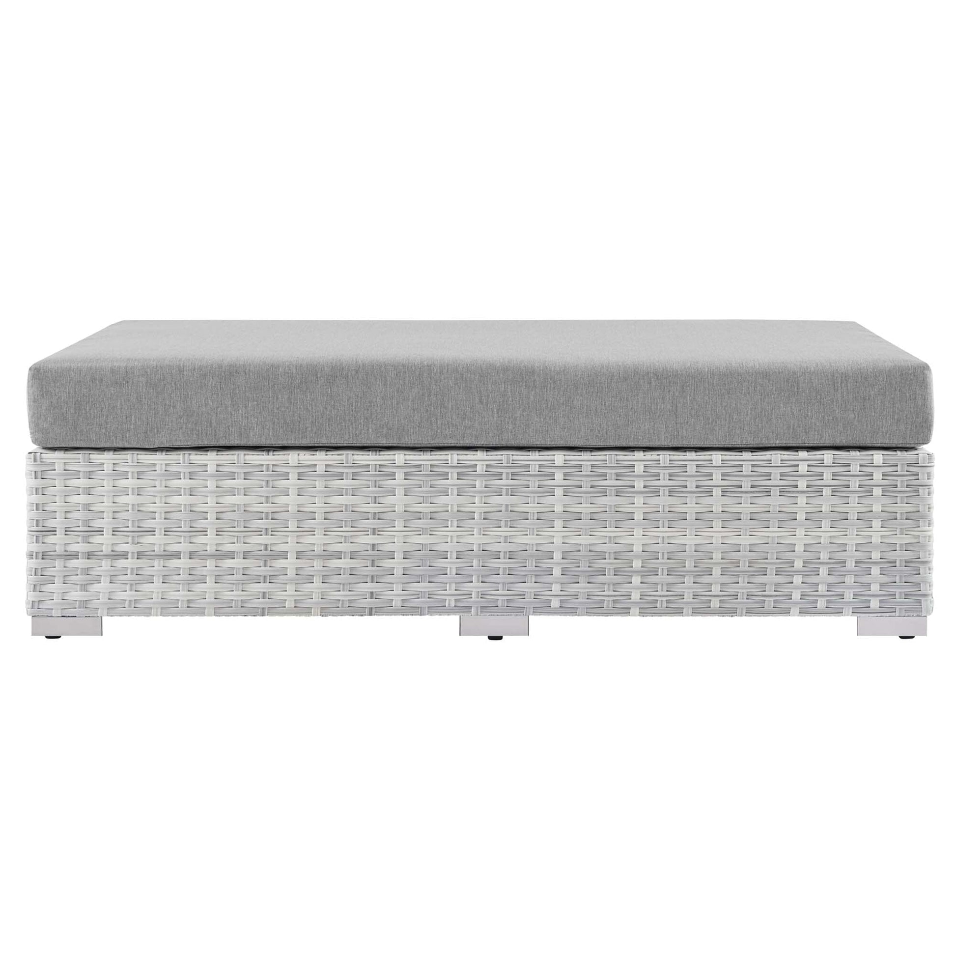 Convene Outdoor Patio Rectangular Ottoman in Light Gray Gray by Modway (EEI-4308) Ottoman Modway 