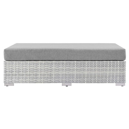 Convene Outdoor Patio Rectangular Ottoman in Light Gray Gray by Modway (EEI-4308) Ottoman Modway 