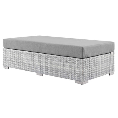 Convene Outdoor Patio Rectangular Ottoman in Light Gray Gray by Modway (EEI-4308) Ottoman Modway 
