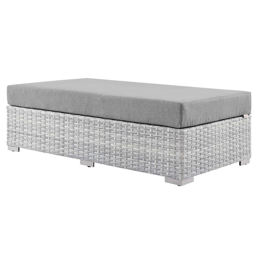 Convene Outdoor Patio Rectangular Ottoman in Light Gray Gray by Modway (EEI-4308) Ottoman Modway 