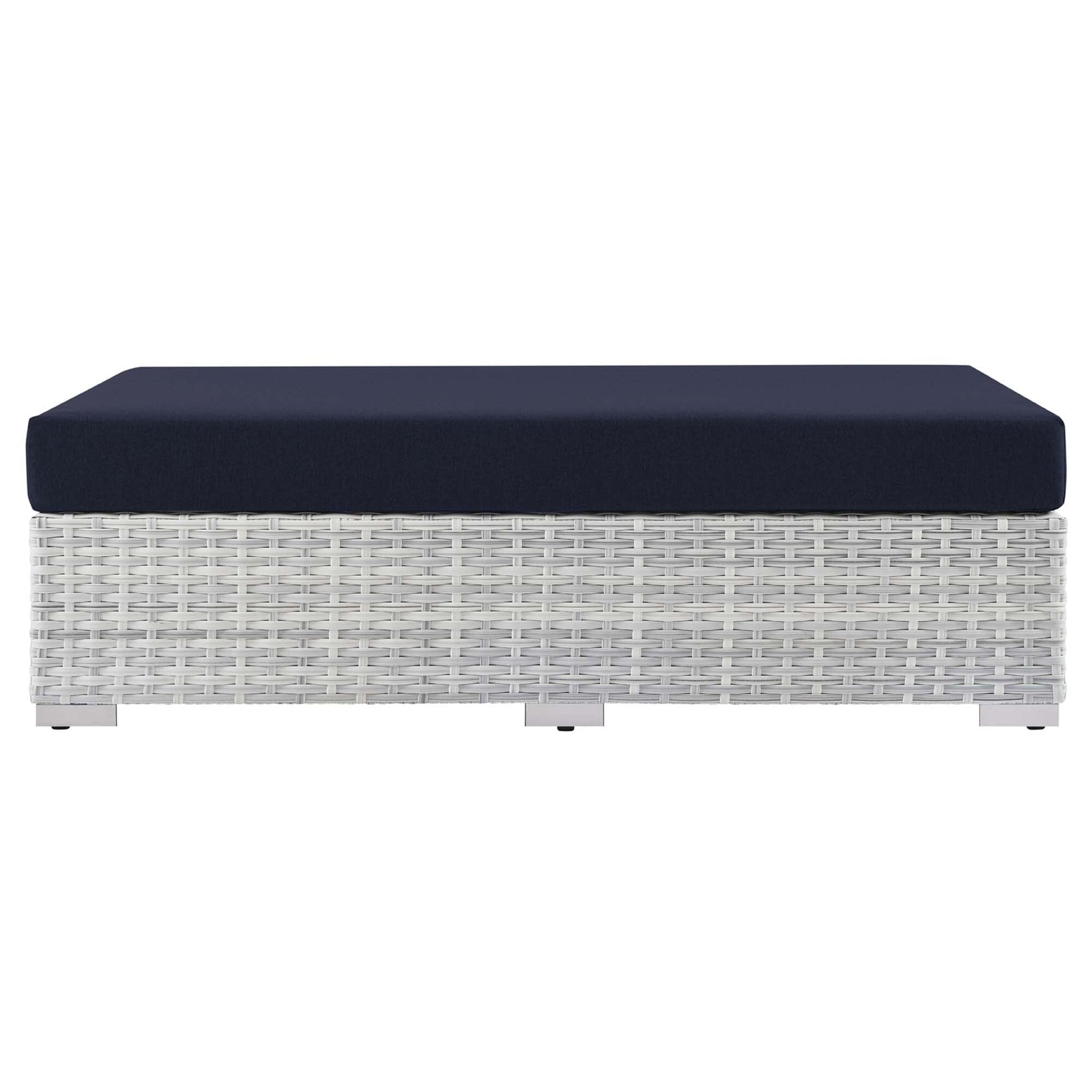Convene Outdoor Patio Rectangular Ottoman in Light Gray Navy by Modway (EEI-4308) Ottoman Modway 