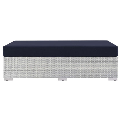 Convene Outdoor Patio Rectangular Ottoman in Light Gray Navy by Modway (EEI-4308) Ottoman Modway 