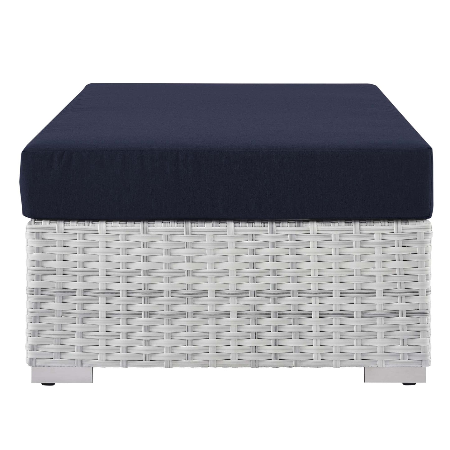 Convene Outdoor Patio Rectangular Ottoman in Light Gray Navy by Modway (EEI-4308) Ottoman Modway 