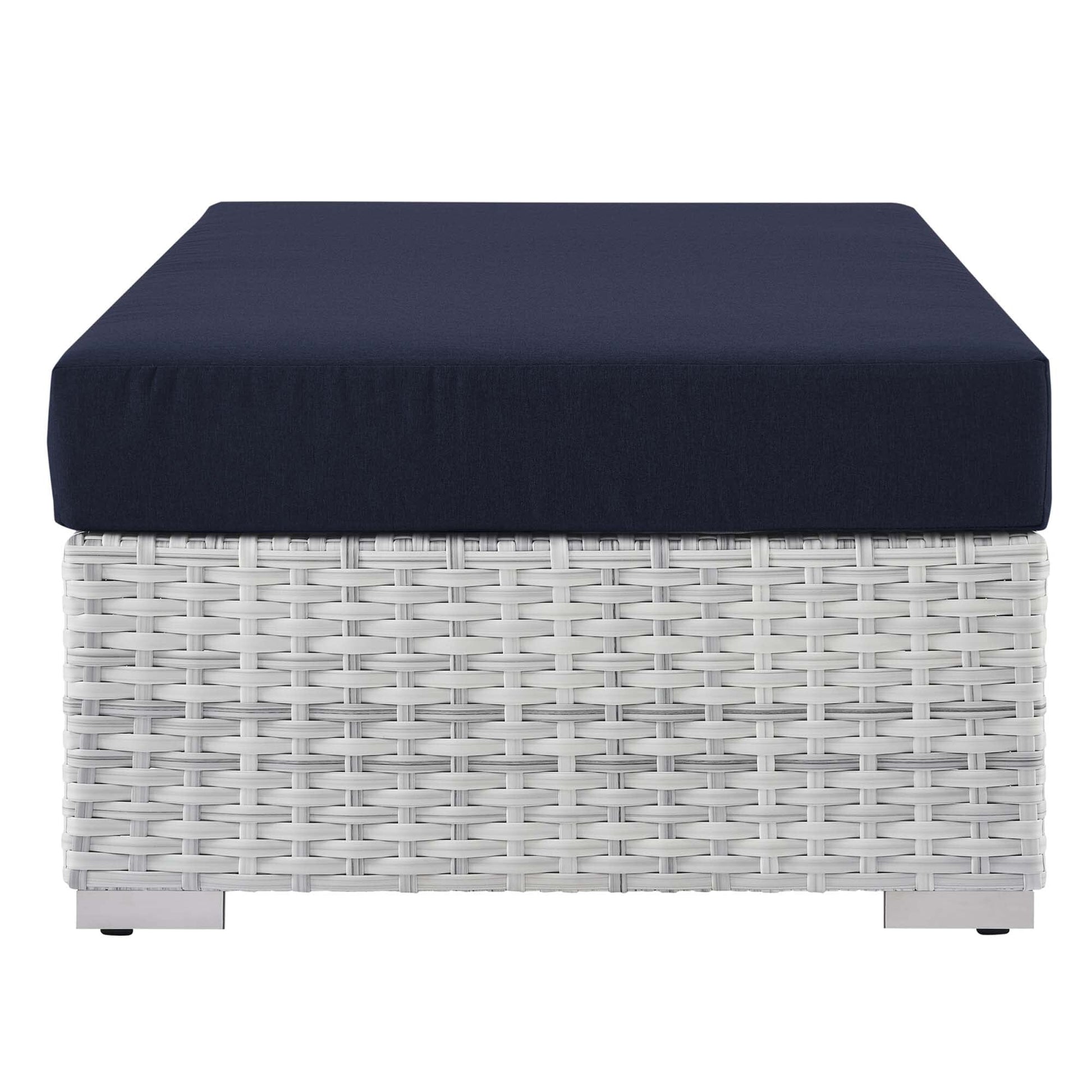 Convene Outdoor Patio Rectangular Ottoman in Light Gray Navy by Modway (EEI-4308) Ottoman Modway 