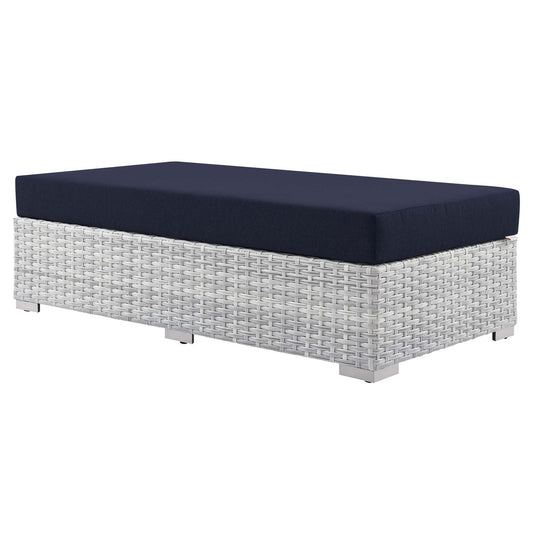 Convene Outdoor Patio Rectangular Ottoman in Light Gray Navy by Modway (EEI-4308) Ottoman Modway 