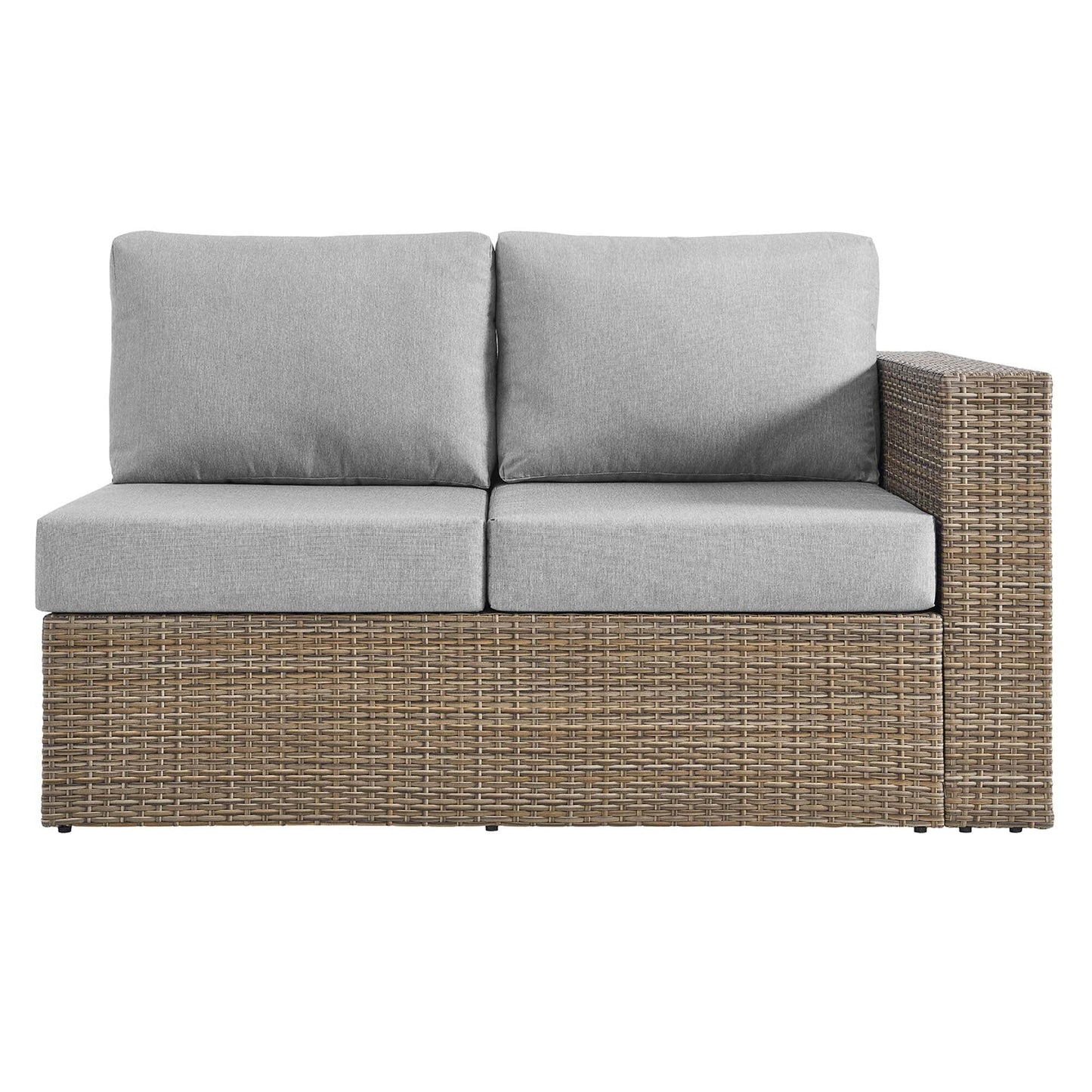 Convene Outdoor Patio Right-Arm Loveseat in Cappuccino Gray by Modway (EEI-6242) Sectional Piece Modway 