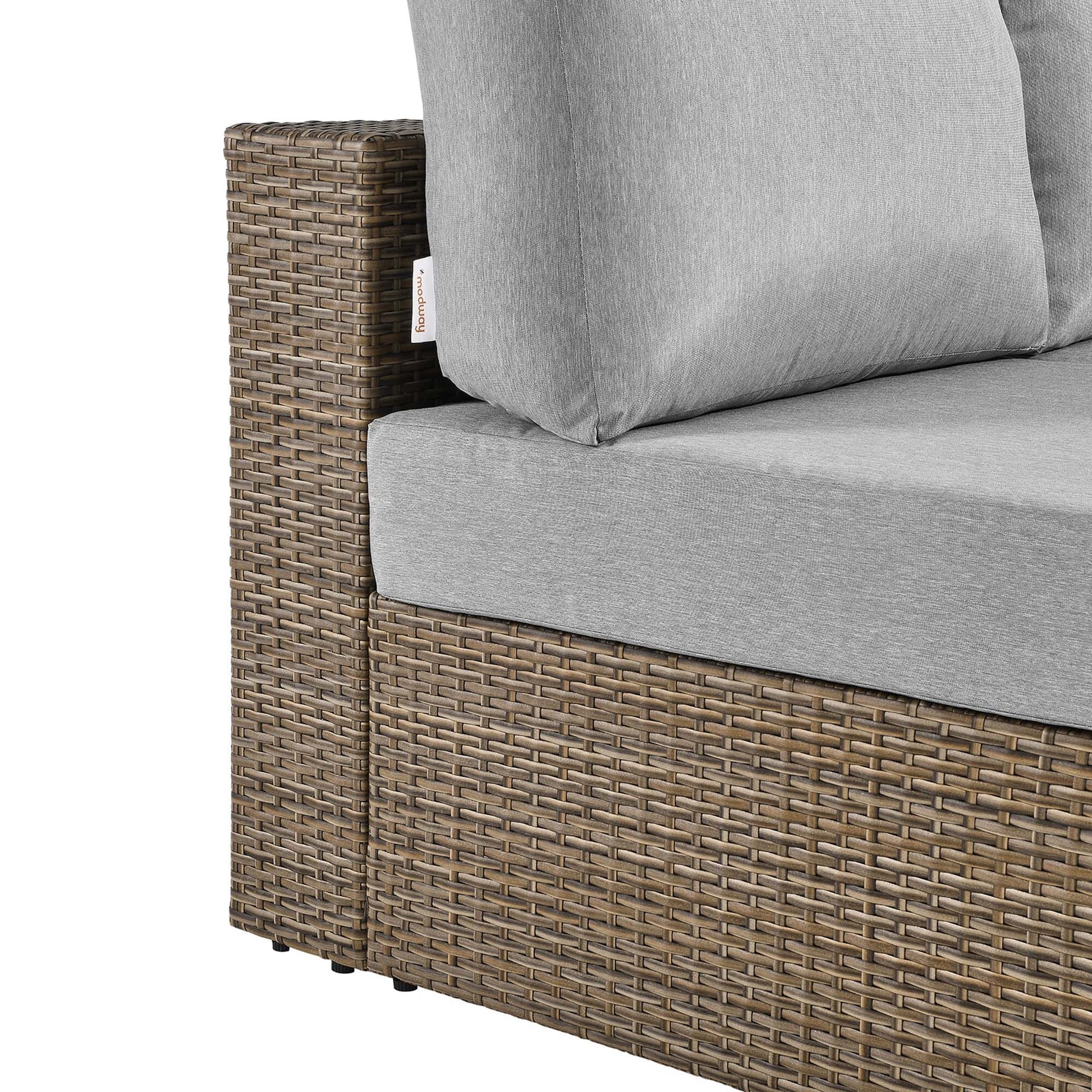 Convene Outdoor Patio Right-Arm Loveseat in Cappuccino Gray by Modway (EEI-6242) Sectional Piece Modway 