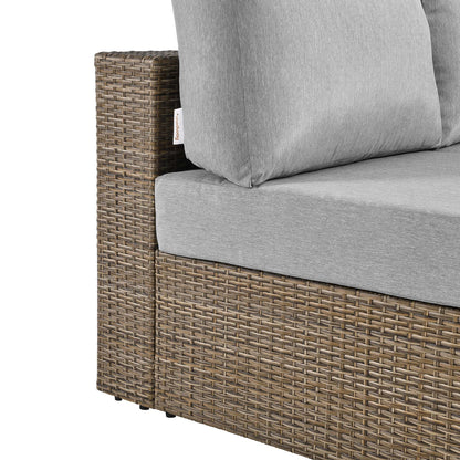 Convene Outdoor Patio Right-Arm Loveseat in Cappuccino Gray by Modway (EEI-6242) Sectional Piece Modway 