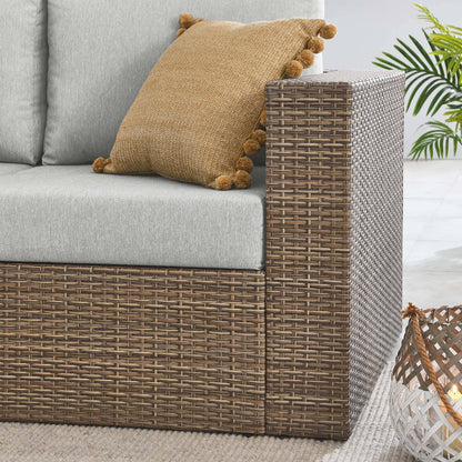 Convene Outdoor Patio Right-Arm Loveseat in Cappuccino Gray by Modway (EEI-6242) Sectional Piece Modway 