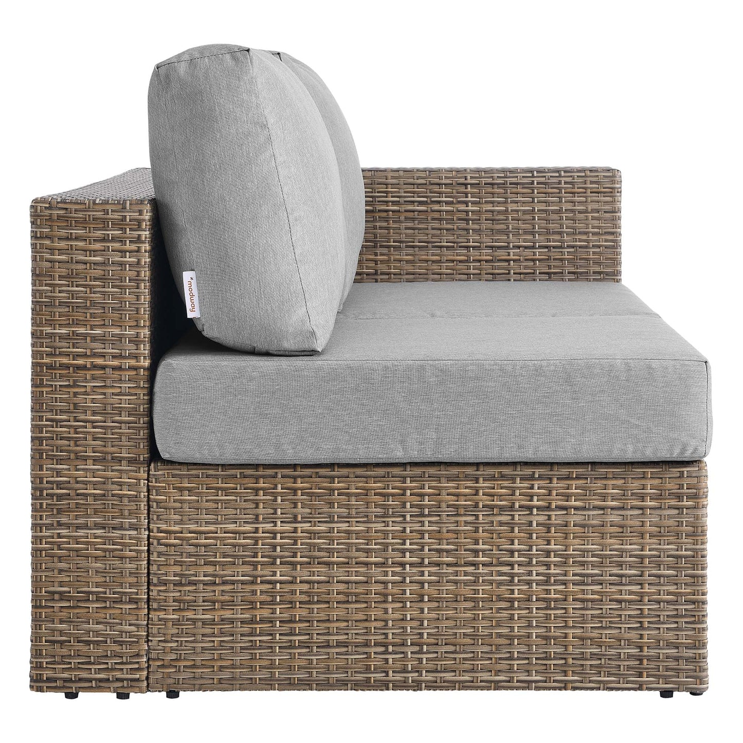 Convene Outdoor Patio Right-Arm Loveseat in Cappuccino Gray by Modway (EEI-6242) Sectional Piece Modway 