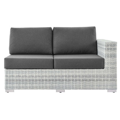 Convene Outdoor Patio Right-Arm Loveseat in Light Gray Charcoal by Modway (EEI-4302) Sectional Piece Modway 