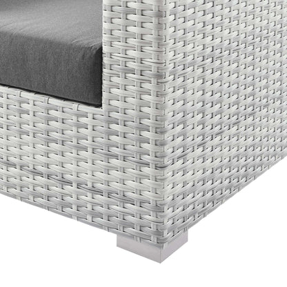 Convene Outdoor Patio Right-Arm Loveseat in Light Gray Charcoal by Modway (EEI-4302) Sectional Piece Modway 