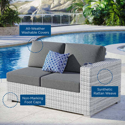 Convene Outdoor Patio Right-Arm Loveseat in Light Gray Charcoal by Modway (EEI-4302) Sectional Piece Modway 