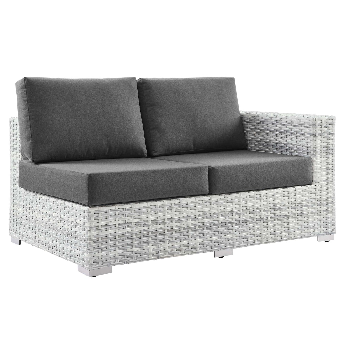 Convene Outdoor Patio Right-Arm Loveseat in Light Gray Charcoal by Modway (EEI-4302) Sectional Piece Modway 