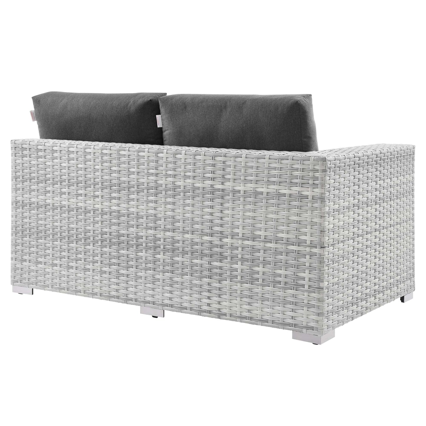 Convene Outdoor Patio Right-Arm Loveseat in Light Gray Charcoal by Modway (EEI-4302) Sectional Piece Modway 