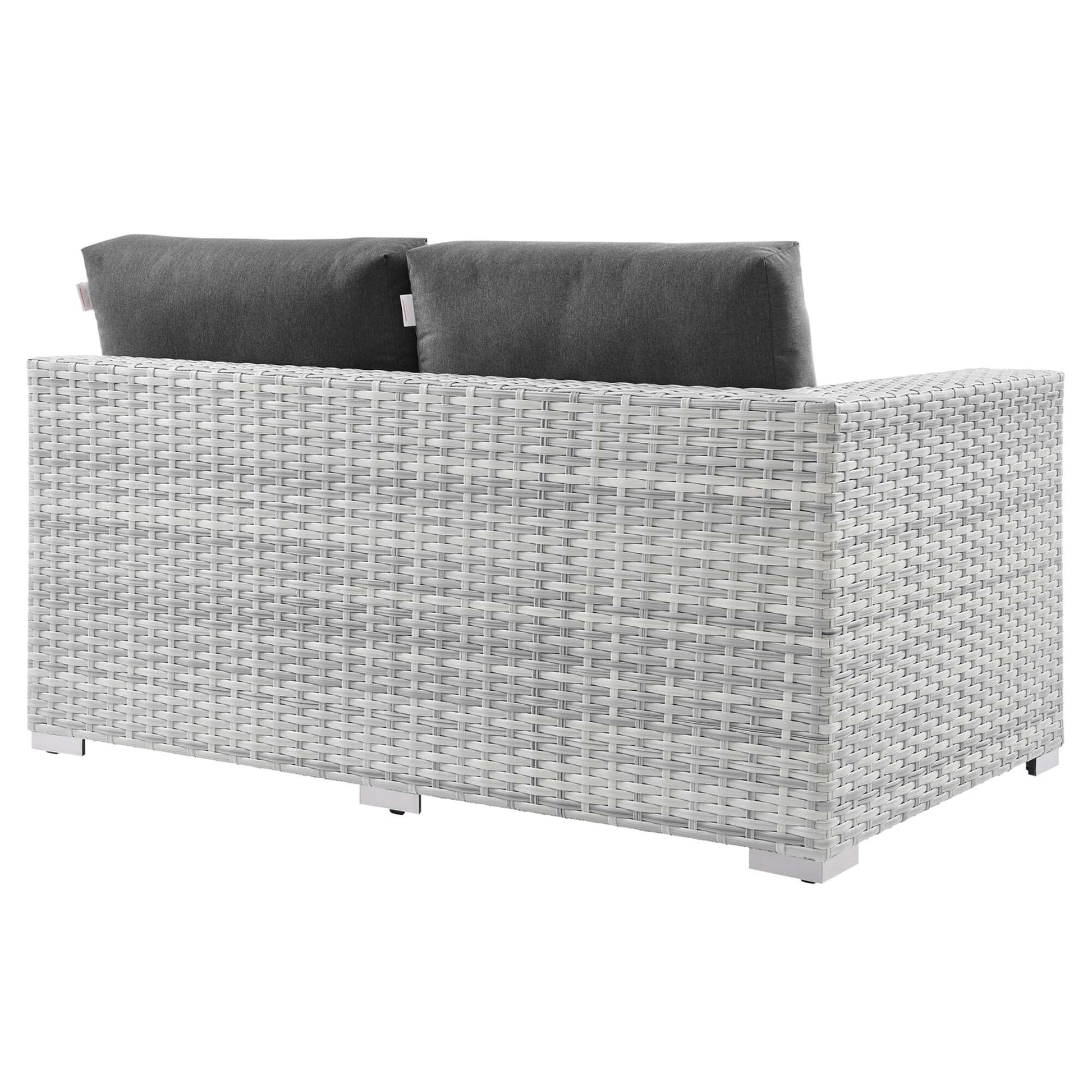 Convene Outdoor Patio Right-Arm Loveseat in Light Gray Charcoal by Modway (EEI-4302) Sectional Piece Modway 
