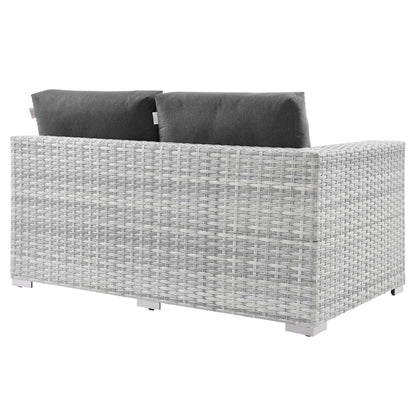 Convene Outdoor Patio Right-Arm Loveseat in Light Gray Charcoal by Modway (EEI-4302) Sectional Piece Modway 