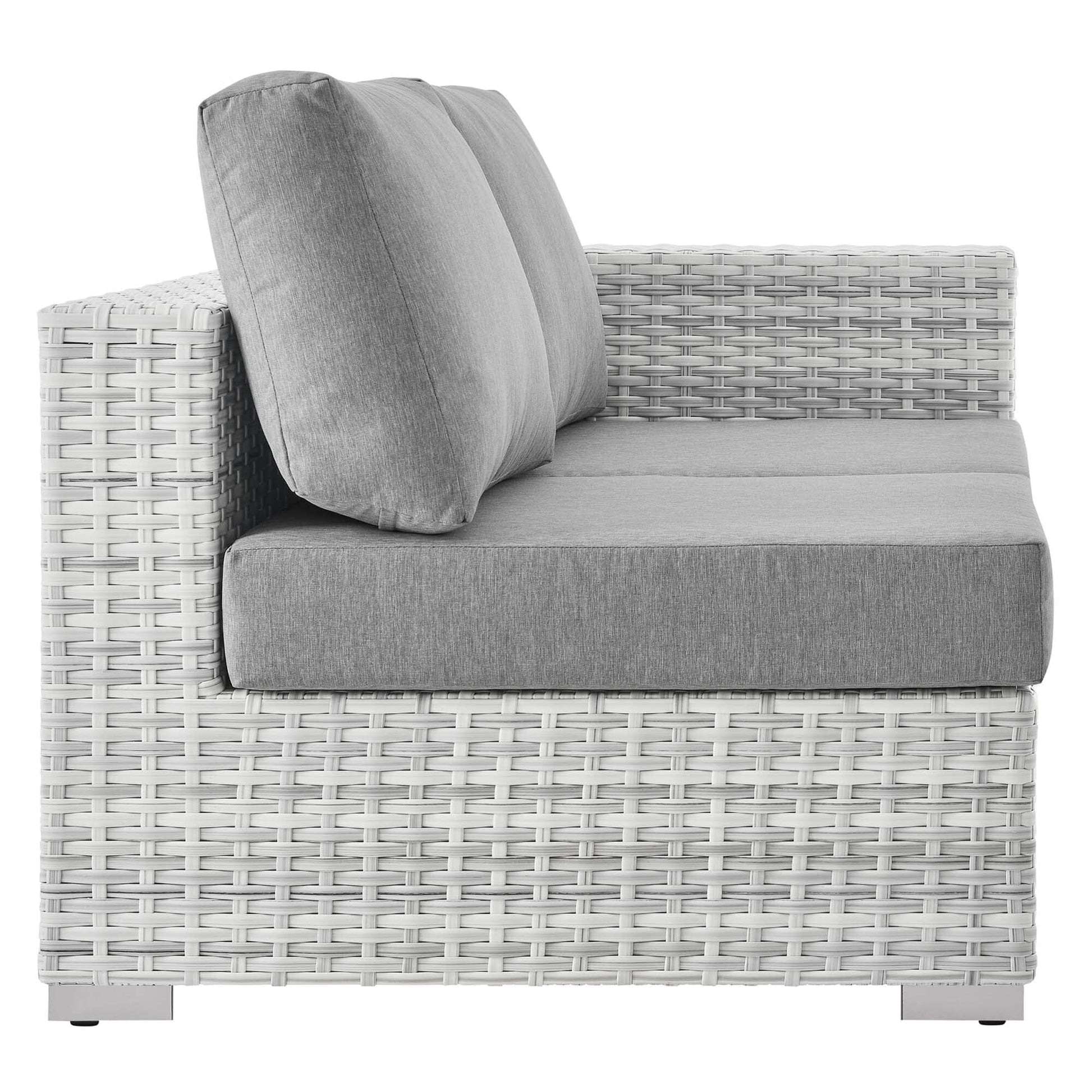 Convene Outdoor Patio Right-Arm Loveseat in Light Gray Gray by Modway (EEI-4302) Sectional Piece Modway 