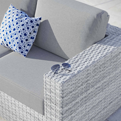 Convene Outdoor Patio Right-Arm Loveseat in Light Gray Gray by Modway (EEI-4302) Sectional Piece Modway 