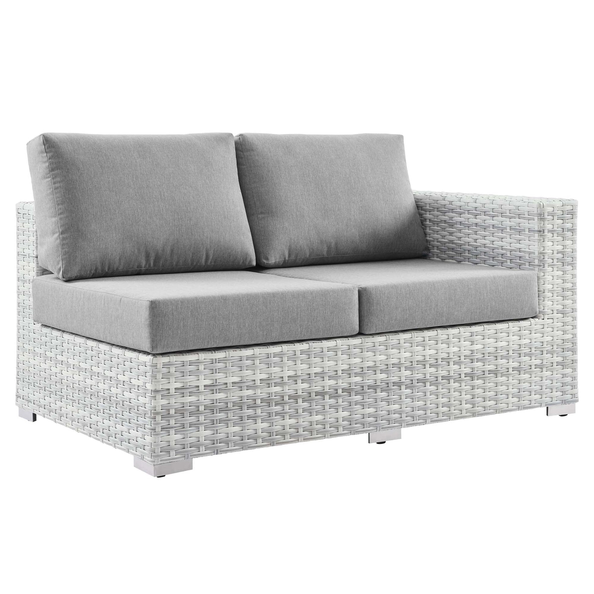 Convene Outdoor Patio Right-Arm Loveseat in Light Gray Gray by Modway (EEI-4302) Sectional Piece Modway 