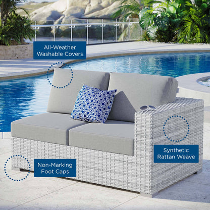 Convene Outdoor Patio Right-Arm Loveseat in Light Gray Gray by Modway (EEI-4302) Sectional Piece Modway 