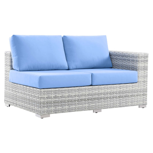 Convene Outdoor Patio Right-Arm Loveseat in Light Gray Light Blue by Modway (EEI-4302) Sectional Piece Modway 