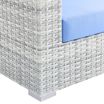 Convene Outdoor Patio Right-Arm Loveseat in Light Gray Light Blue by Modway (EEI-4302) Sectional Piece Modway 