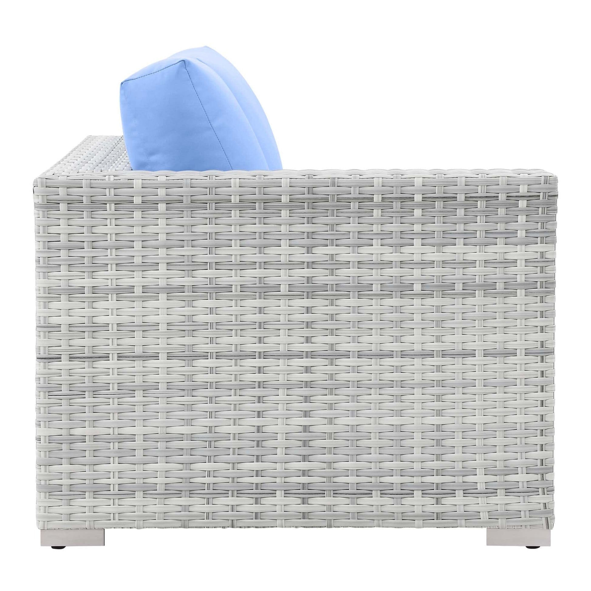 Convene Outdoor Patio Right-Arm Loveseat in Light Gray Light Blue by Modway (EEI-4302) Sectional Piece Modway 