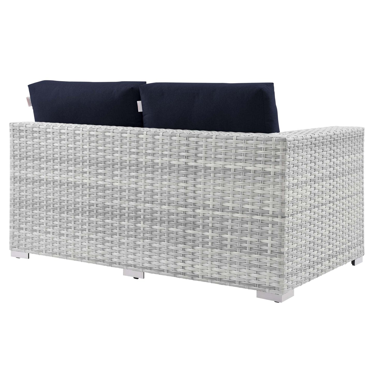 Convene Outdoor Patio Right-Arm Loveseat in Light Gray Navy by Modway (EEI-4302) Sectional Piece Modway 