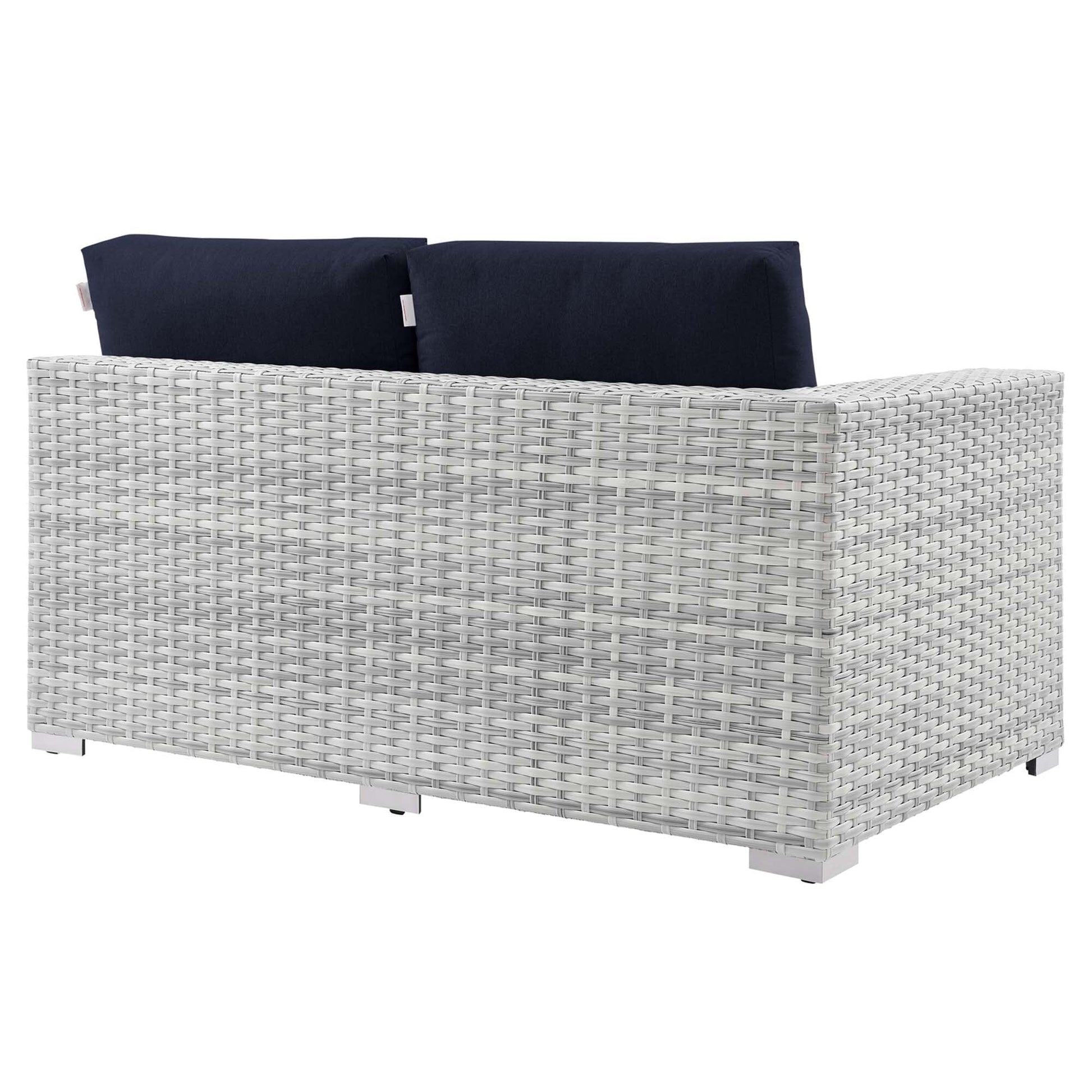 Convene Outdoor Patio Right-Arm Loveseat in Light Gray Navy by Modway (EEI-4302) Sectional Piece Modway 