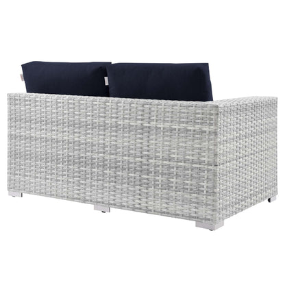Convene Outdoor Patio Right-Arm Loveseat in Light Gray Navy by Modway (EEI-4302) Sectional Piece Modway 