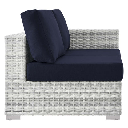 Convene Outdoor Patio Right-Arm Loveseat in Light Gray Navy by Modway (EEI-4302) Sectional Piece Modway 