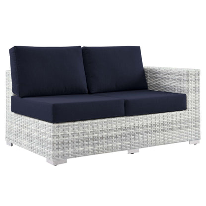Convene Outdoor Patio Right-Arm Loveseat in Light Gray Navy by Modway (EEI-4302) Sectional Piece Modway 