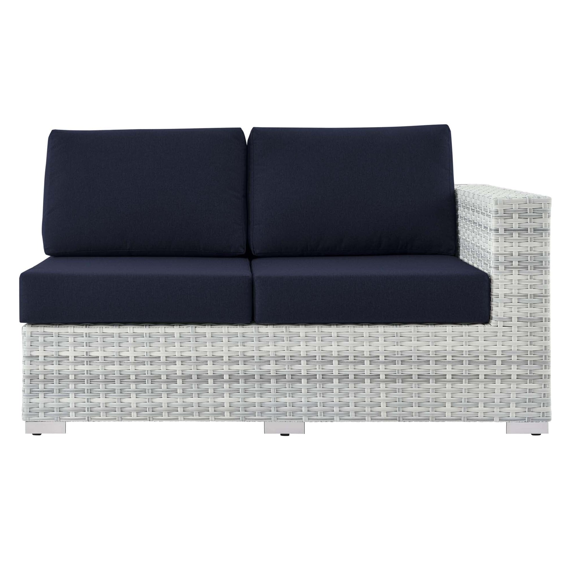 Convene Outdoor Patio Right-Arm Loveseat in Light Gray Navy by Modway (EEI-4302) Sectional Piece Modway 