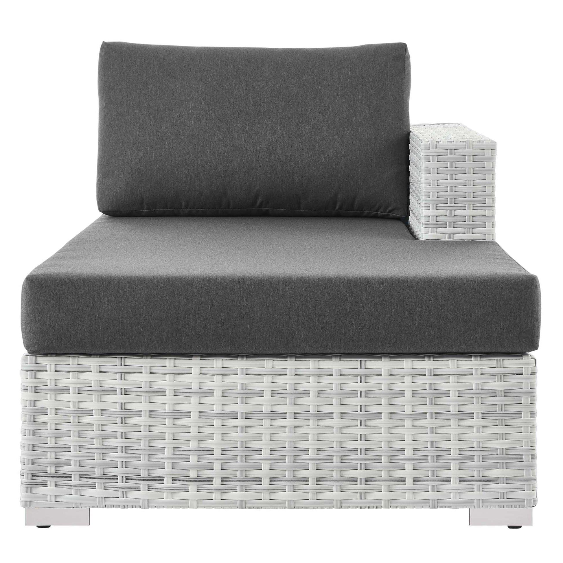 Convene Outdoor Patio Right Chaise in Light Gray Charcoal by Modway (EEI-4304) Chaise Lounge Modway 