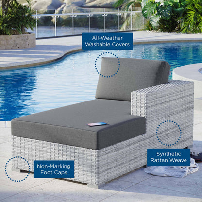 Convene Outdoor Patio Right Chaise in Light Gray Charcoal by Modway (EEI-4304) Chaise Lounge Modway 