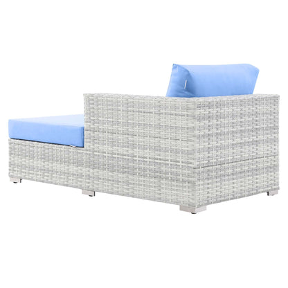Convene Outdoor Patio Right Chaise in Light Gray Light Blue by Modway (EEI-4304) Chaise Lounge Modway 