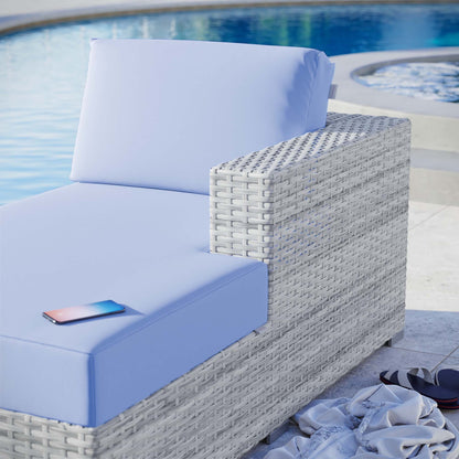 Convene Outdoor Patio Right Chaise in Light Gray Light Blue by Modway (EEI-4304) Chaise Lounge Modway 