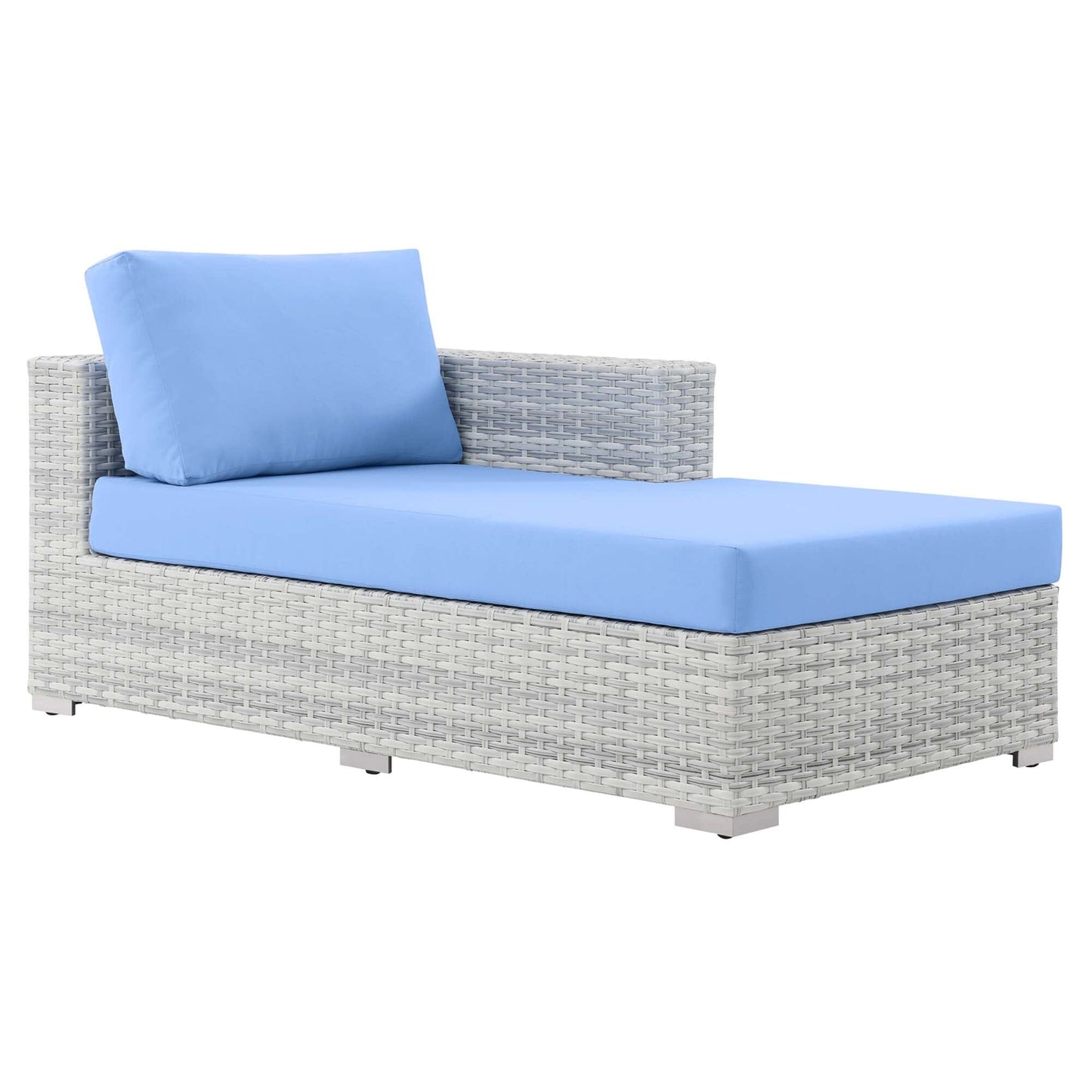Convene Outdoor Patio Right Chaise in Light Gray Light Blue by Modway (EEI-4304) Chaise Lounge Modway 
